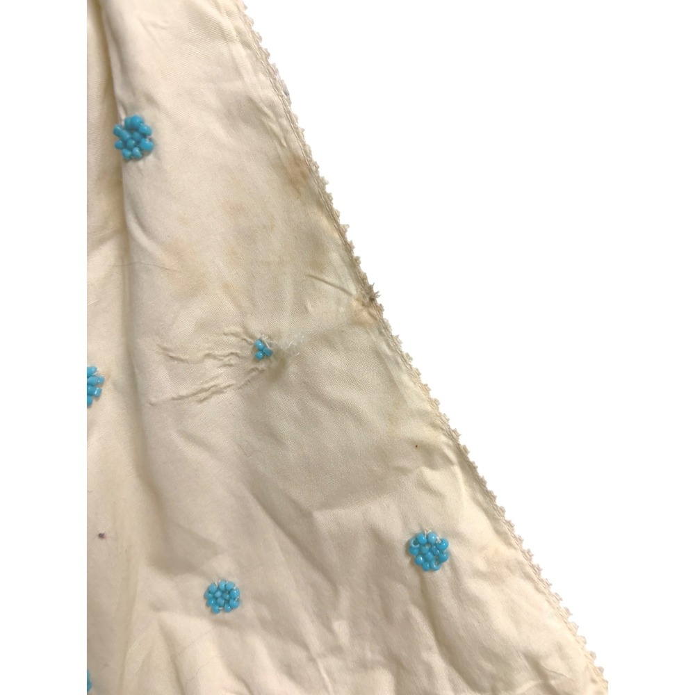NWT J.Crew Factory Top Ivory Beaded Floral V-Neck Sleeveless Cotton Blouse 8 - Picture 5 of 9